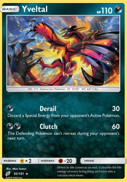 Yveltal TEU-95 Holo Rare Light Played Deutsch