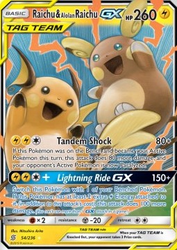 Raichu & Alolan Raichu GX UNM-54 Ultra Rare Excellent Englisch
