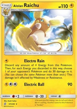 Alolan Raichu UNM-57 Holo Rare Good Deutsch