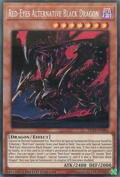 Rotäugiger alternativer schwarzer Drache TN19-005 Secret Rare Near Mint Deutsch