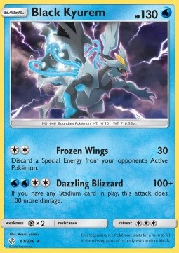 Black Kyurem CEC-61 Holo Rare Good Deutsch Reverse Holo