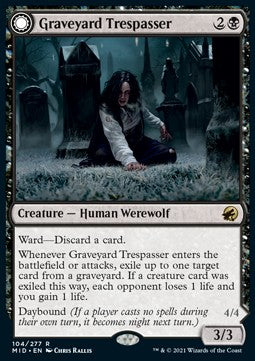 Graveyard Trespasser // Graveyard Glutton MID-104 Rare Excellent Englisch