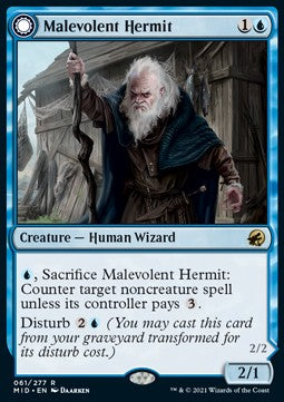 Malevolent Hermit // Benevolent Geist MID-61 Rare Excellent Englisch