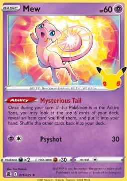 Mew CEL-011 Holo Rare Good Deutsch