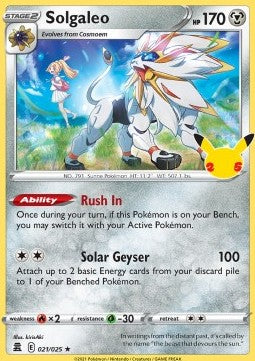 Solgaleo CEL-021 Holo Rare Excellent Englisch