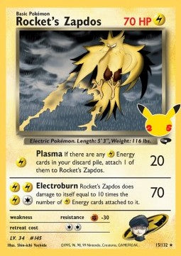 Rockets Zapdos CEL-GC 15 Holo Rare Near Mint Deutsch