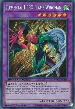 Elementar-HELD Flammenflügelmann (V.2) SGX1-A21 Secret Rare Light Played Deutsch 1. Auflage