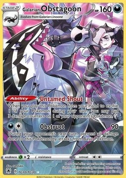 Galarian Obstagoon ASR-TG10 Holo Rare Excellent Englisch