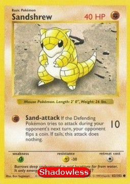Sandshrew BS-62 Common Near Mint Englisch
