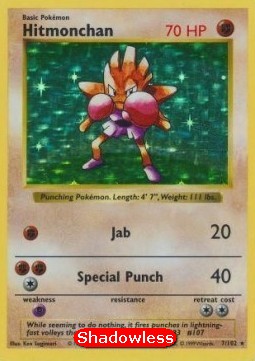 Hitmonchan BS-7 Holo Rare Light Played Englisch