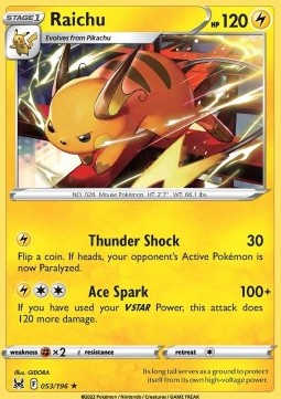 Raichu LOR-053 Rare Poor Deutsch