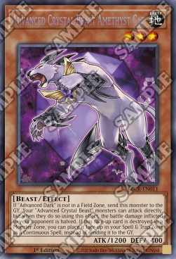 Entwickeltes Kristallungeheuer Amethystkatze BLCR-011 Secret Rare Light Played Deutsch 1. Auflage
