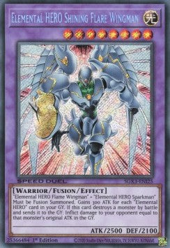 Elementar-HELD Glänzender Flügelmann SGX3-DEI25 Secret Rare Near Mint Deutsch 1. Auflage