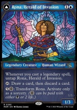 Rona, Herald of Invasion // Rona, Tolarian Obliterator XMOM-295 Rare Near Mint Englisch Foil