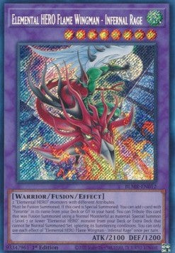 Elementar-HELD Flammenflügelmann - Höllenwut BLMR-012 Secret Rare Near Mint Deutsch 1. Auflage