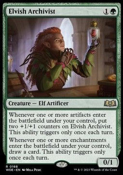 Elvish Archivist WOE-168 Rare Near Mint Englisch