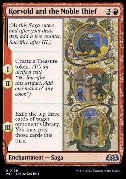 Korvold and the Noble Thief WOE-139 Uncommon Near Mint Englisch
