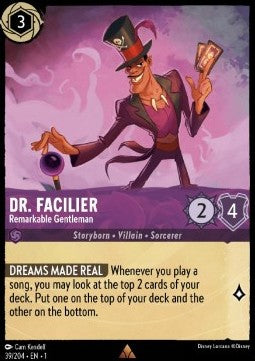 Dr. Facilier - Bemerkenswerter Gentleman 1TFC-39 Rare Boosterfrisch Deutsch Foil