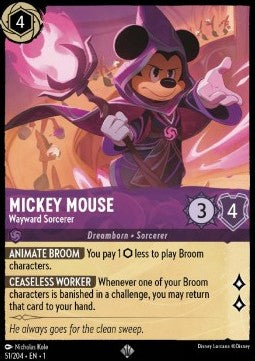 Mickey Mouse - Wayward Sorcerer 1TFC-51 Super Rare Boosterfrisch Englisch Foil