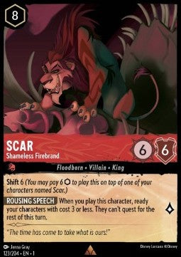 Scar - Schamloser Unruhestifter 1TFC-123 Rare Boosterfrisch Deutsch Foil
