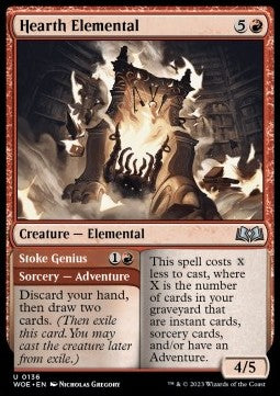 Hearth Elemental // Stoke Genius WOE-136 Uncommon Near Mint Englisch