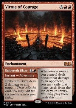 Virtue of Courage // Embereth Blaze WOE-157 Mythic Near Mint Englisch