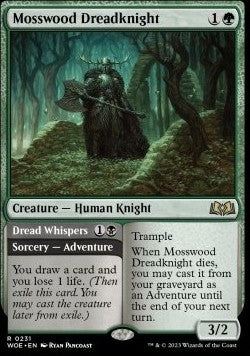 Mosswood Dreadknight // Dread Whispers WOE-231 Rare Near Mint Englisch Foil