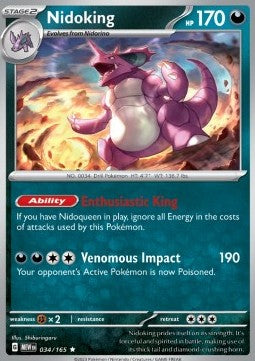 Nidoking MEW-034 Rare Excellent Englisch Reverse Holo