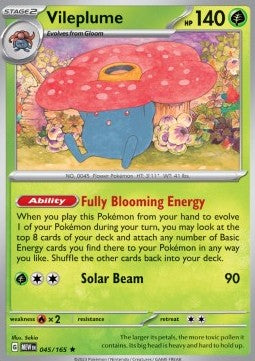 Vileplume MEW-045 Rare Good Englisch Reverse Holo