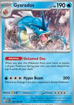 Gyarados MEW-130 Rare Good Englisch Reverse Holo