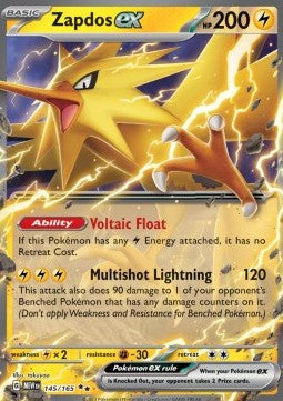 Zapdos ex MEW-145 Double Rare Excellent Englisch