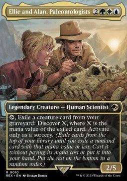Ellie and Alan, Paleontologists REX-10 Rare Near Mint Englisch Foil