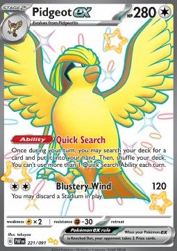 Pidgeot ex PAF-221 Shiny Ultra Rare Excellent Englisch