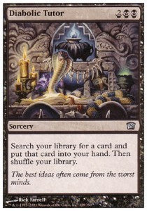 Diabolic Tutor 8ED-128 Uncommon Light Played Englisch