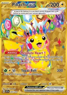Pikachu ex SSP-247 Secret Rare Excellent Deutsch