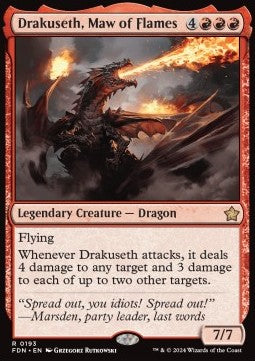 Drakuseth, Maw of Flames FDN-193 Rare Near Mint Englisch Foil