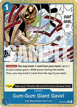 Gum-Gum Giant Gavel (OP03-055) (V.3) PRB01 Common Near Mint Englisch