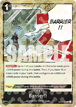 Barrier!! (OP04-095) (V.2) PRB01 Common Near Mint Englisch
