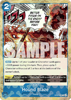 Hound Blaze (OP05-057) (V.2) PRB01 Rare Near Mint Englisch