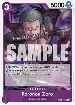 Roronoa Zoro (OP09-076) OP09 Rare Near Mint Englisch