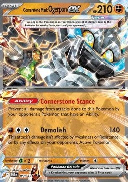 Cornerstone Mask Ogerpon ex PRE-058 Double Rare Excellent Englisch