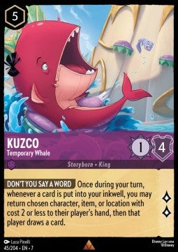 Kuzco - Temporary Whale 7ARI-45 Rare Excellent Englisch