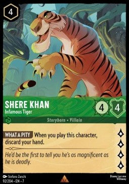 Shir Khan - Berüchtigter Tiger 7ARI-92 Rare Near Mint Deutsch Foil