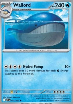 Wailord JTG-041 Rare Near Mint Deutsch
