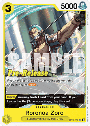 Roronoa Zoro (OP10-113) OP10P Uncommon Near Mint Englisch