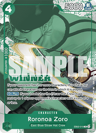 Roronoa Zoro (EB02-019) (V.2) UP Rare Near Mint Englisch