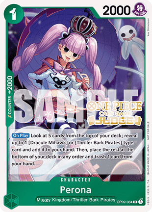 Perona (OP09-034) JDG Rare Near Mint Englisch