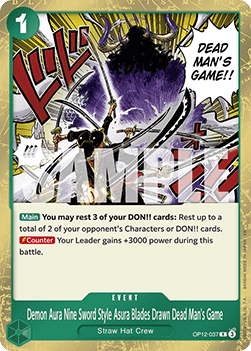 Demon Aura Nine Sword Style Asura Blades Drawn Dead Man's Game (OP12-037) (V.1) OP12 Rare Boosterfrisch Englisch