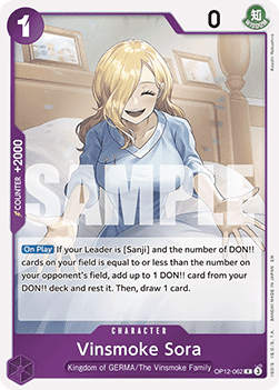 Vinsmoke Sora (OP12-062) OP12 Rare Boosterfrisch Englisch
