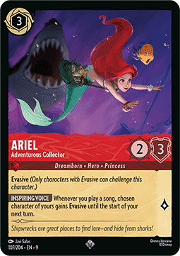 Arielle - Abenteuerlustige Sammlerin (V.1) 9FAB-107 Super Rare Boosterfrisch Deutsch Foil